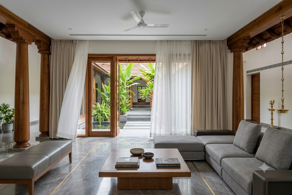Modern Villa Interior Furnishing Guide: Kerala Architecture Meets Luxury Fabrics